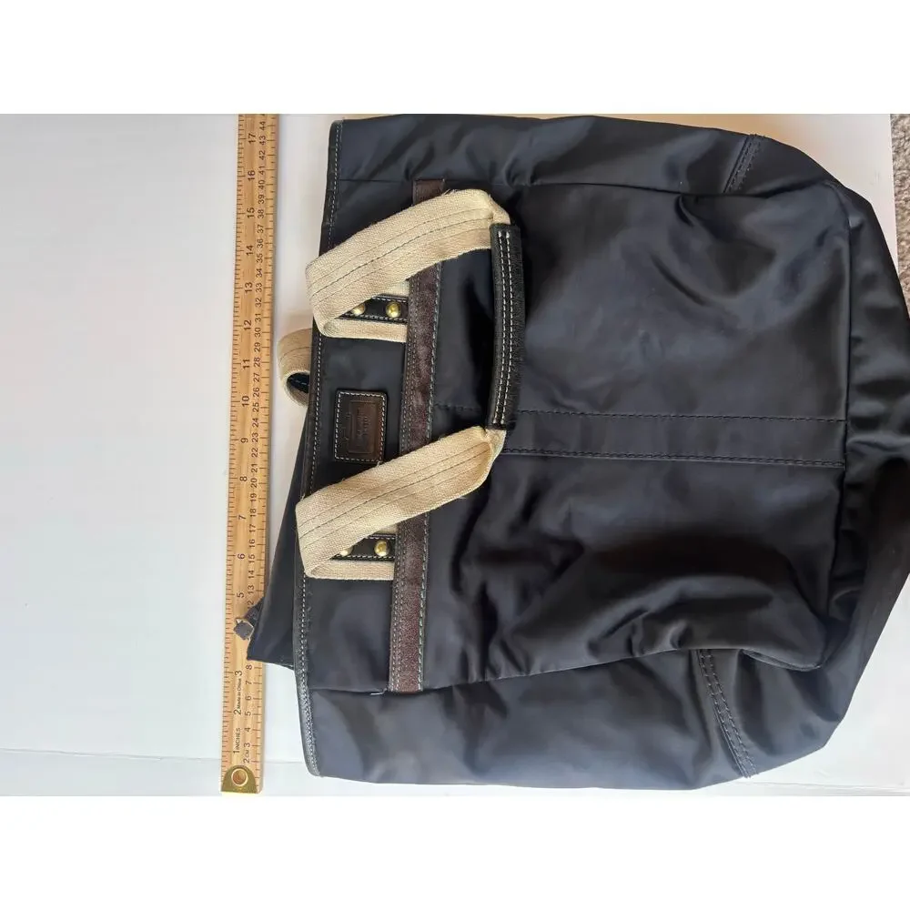 Coach Legacy Weekend Tote 19811 Black Nylon Leather Large Carryall Bag